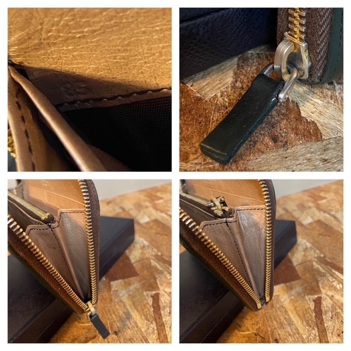 一円 美品 PRADA プラダ ラウンドファスナー サフィアーノレザー 一円 美品 PRADA プラダ ラウンドファスナー サフィアーノレザー