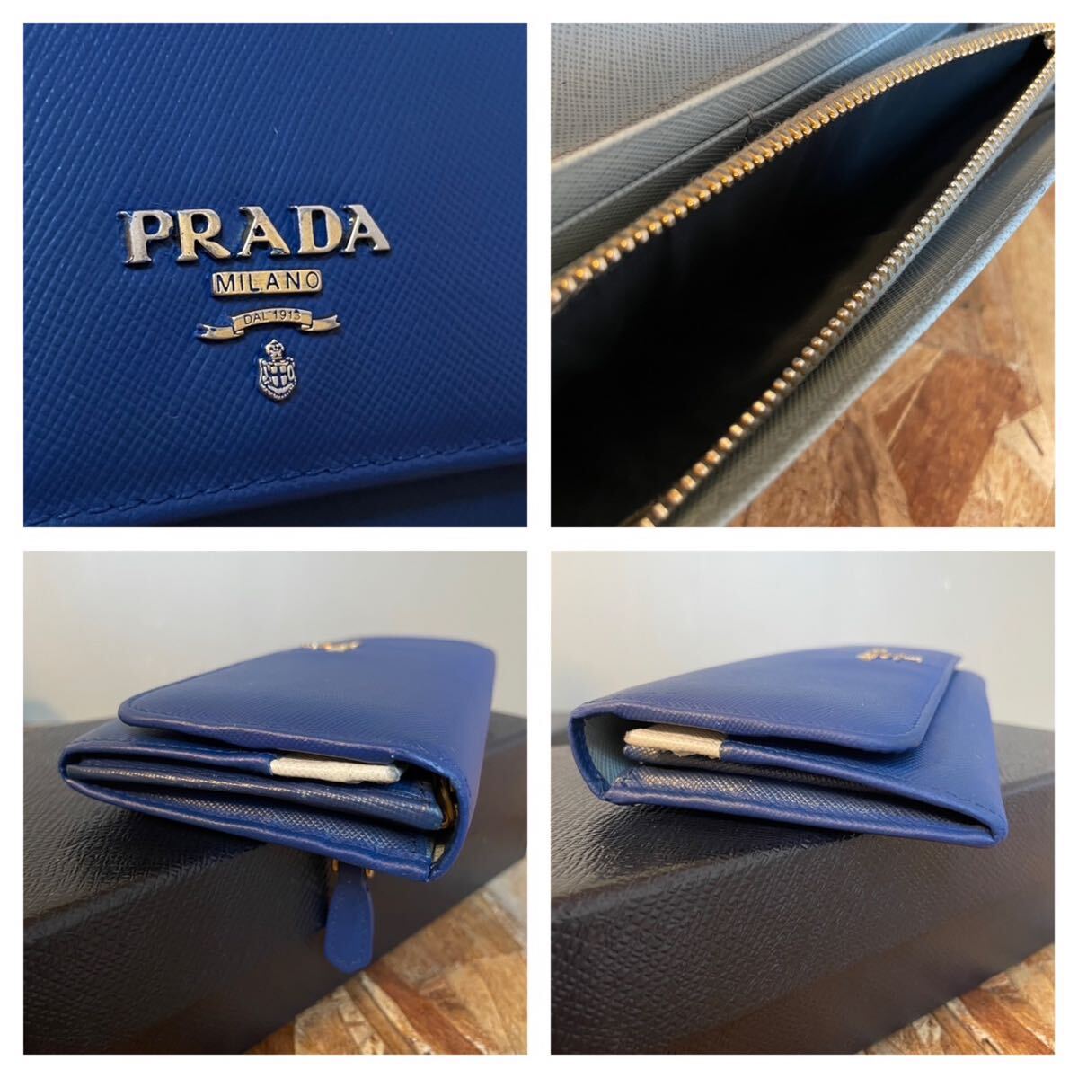 1円 美品 PRADA プラダ サフィアーノレザー ラウンドファスナー 1円 美品 PRADA プラダ サフィアーノレザー ラウンドファスナー