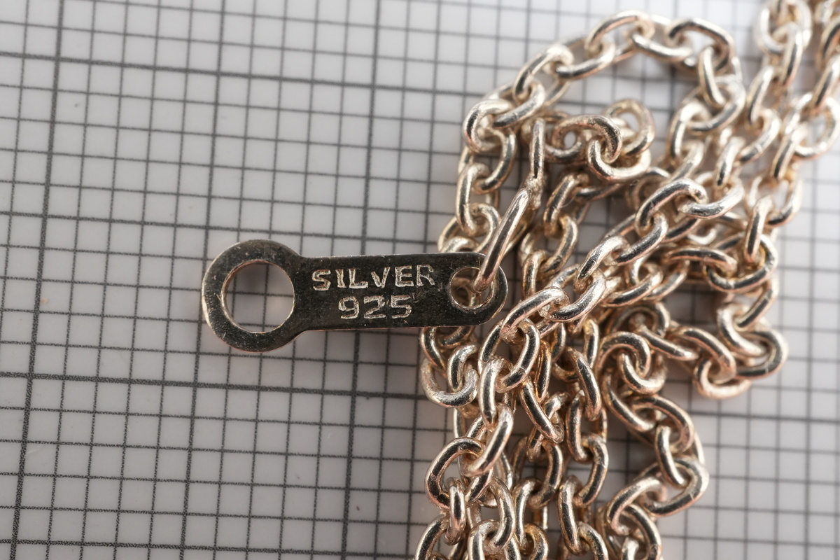 銀製 銀無垢 更銀 純銀 刻印つき 95.6g 懐中時計 チェーン 銀製 銀無垢 更銀 純銀 刻印つき 95.6g 懐中時計 チェーン
