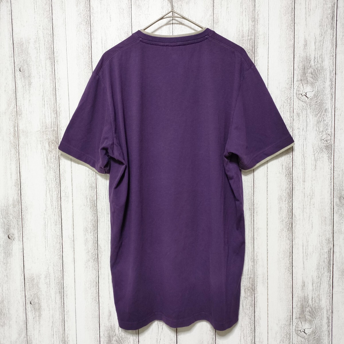 UNIQLO ユニクロ (L) クイックドライ レイヤード風 VネックT