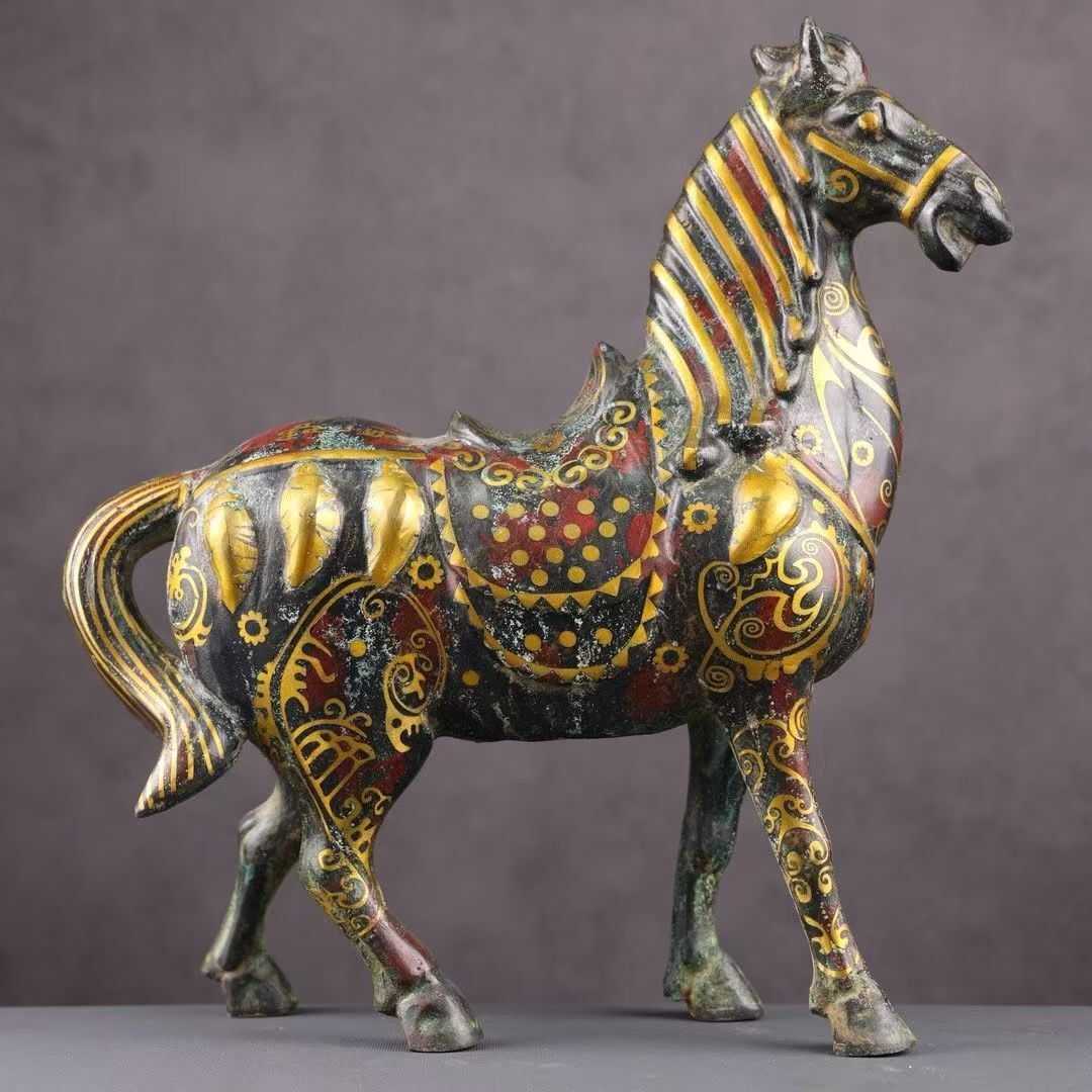 L98旧家収蔵 青銅器錯金馬 置物(銅製)｜売買されたオークション