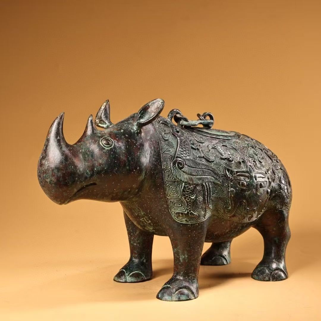 M55旧家収蔵 青銅 犀牛 置物(銅製)|売買されたオークション情報 M55旧家収蔵 青銅 犀牛 置物(銅製)|売買されたオークション情報