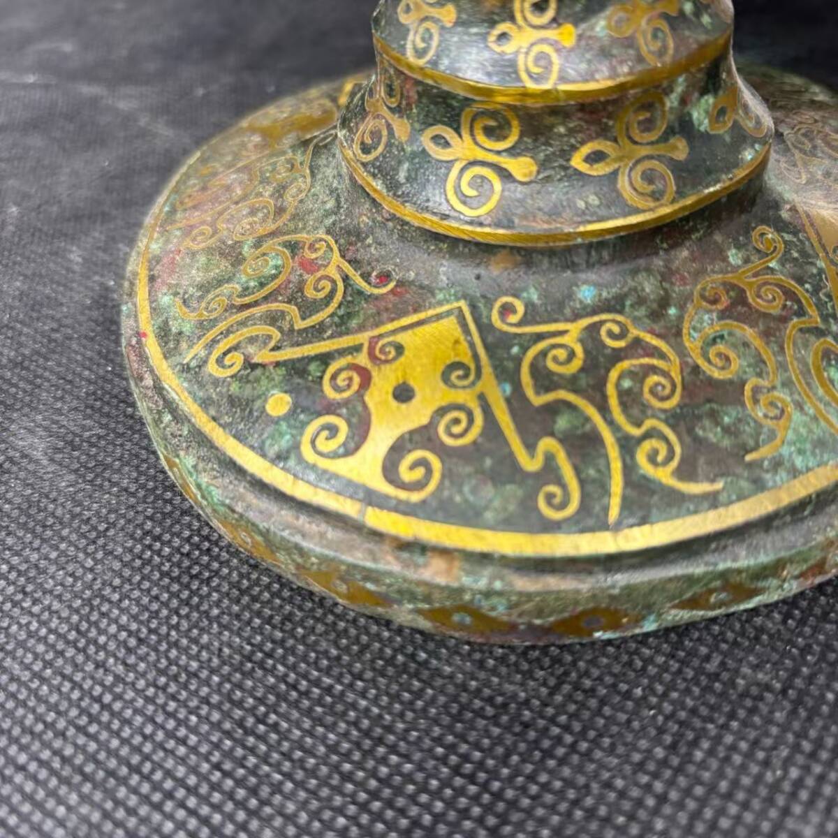P7旧家収蔵 西漢 銅製 金 銀 小鳥 燭台灯 置物(銅製)|売買され P7旧家収蔵 西漢 銅製 金 銀 小鳥 燭台灯 置物(銅製)|売買され