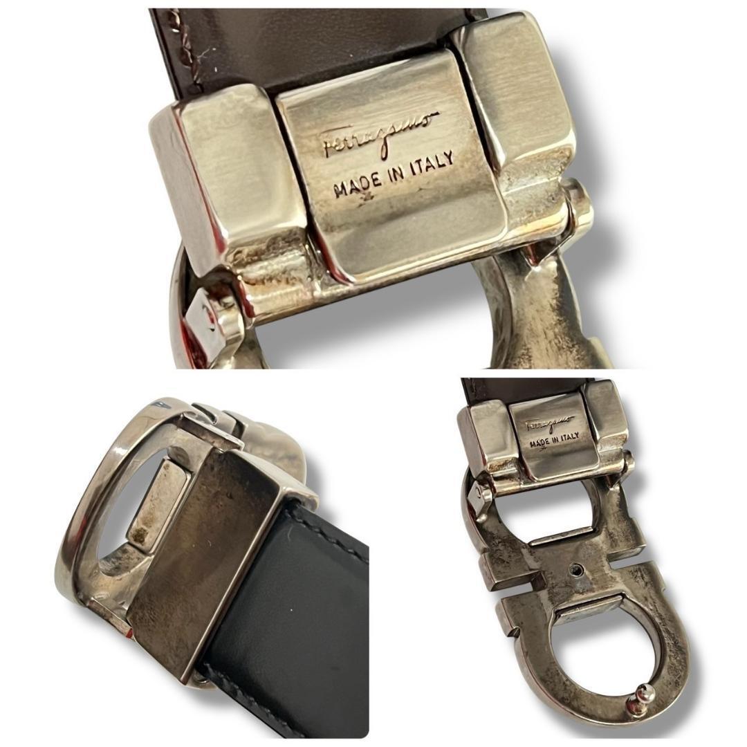 美品 ferragamo フェラガモ ガンチー二 SV金具 ベルト レザー 美品 ferragamo フェラガモ ガンチー二 SV金具 ベルト レザー