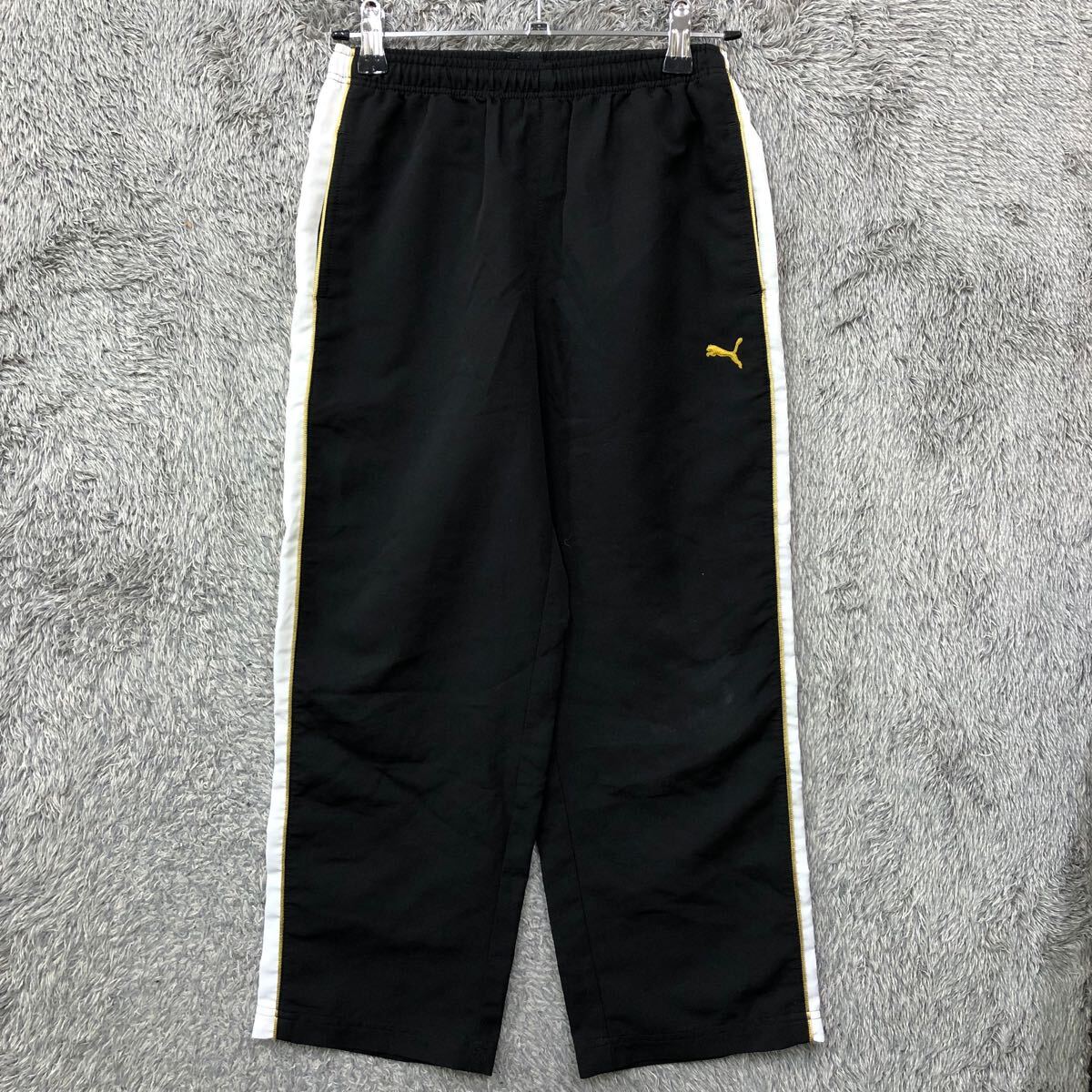 PUMA プーマ トラックパンツ ジャージ イージーパンツ ウエストゴム ワンポイント サイズ130 ブラック 黒 キッズ ボトムス 最落なし（585）