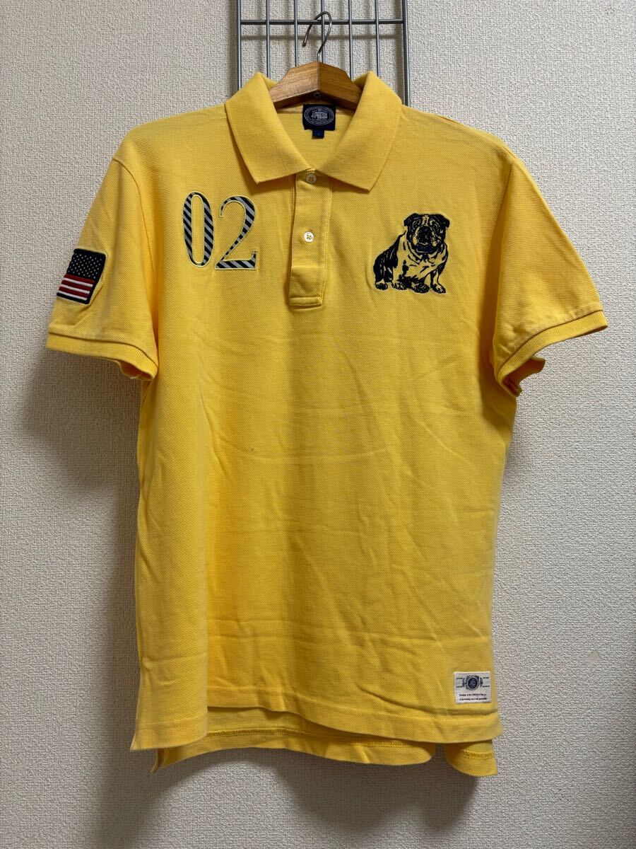 ［J.PRESS］ジェイプレス　 半袖ポロシャツ　イエロー　L Y4176