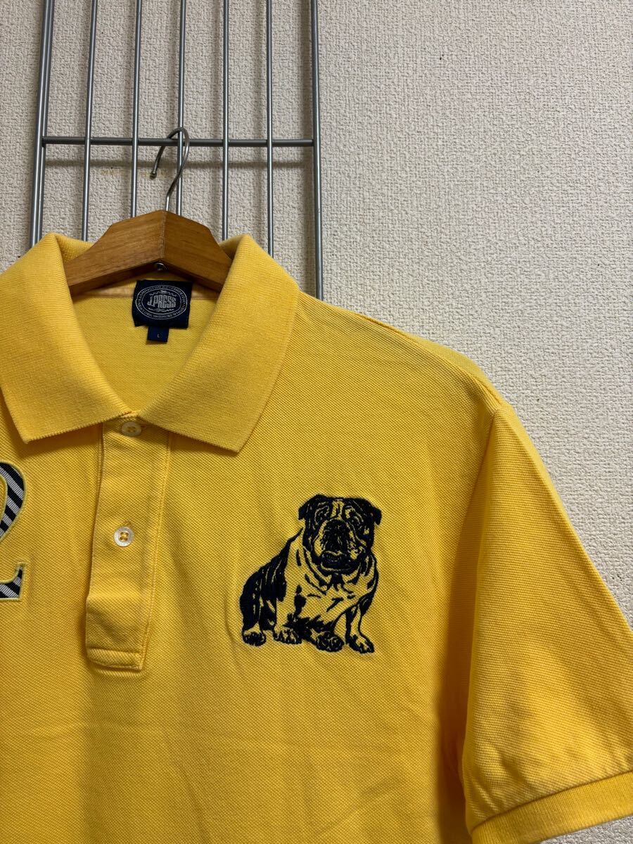 ［J.PRESS］ジェイプレス　 半袖ポロシャツ　イエロー　L Y4176