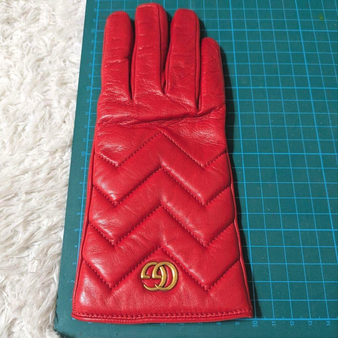 希少色!美品◎GUCCI 羊革 カシミヤ マーモント シェブロン