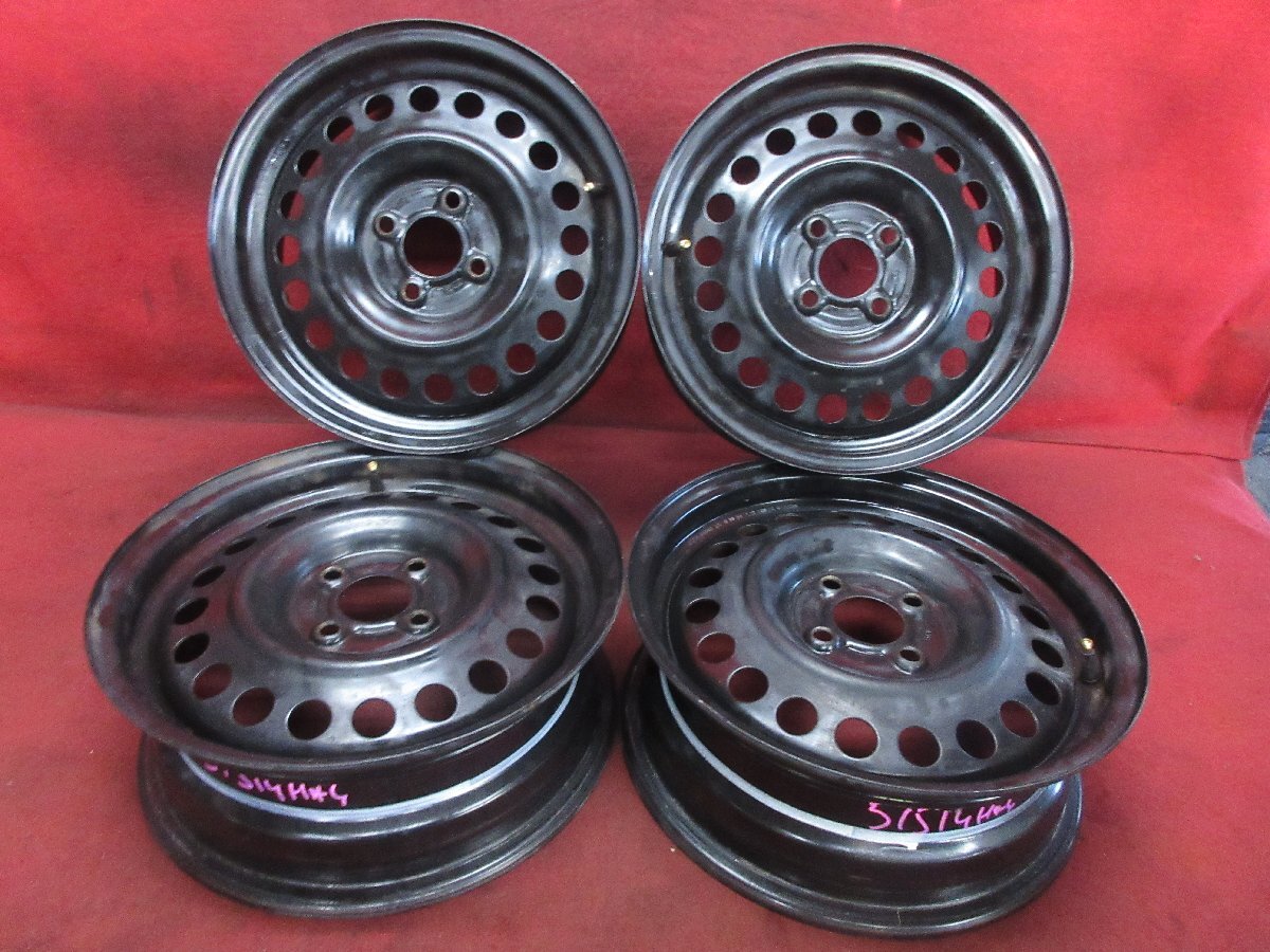 スチール ホイール 4本 日産 純正 15×5.5J 4穴 100 +40 ハブ徑 60 キューブ Z12 ノート ティーダ ウィングロード ADバン◆51514H-L2
