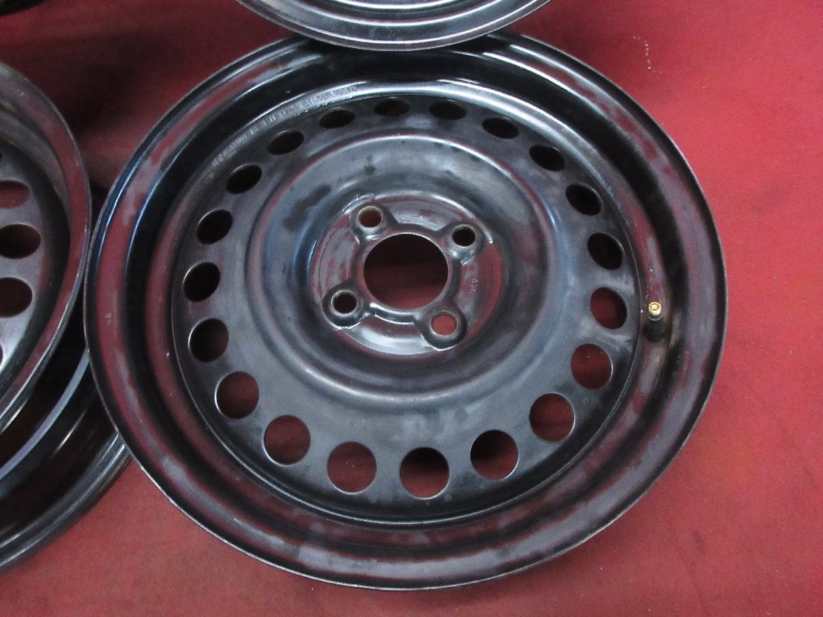 スチール ホイール 4本 日産 純正 15×5.5J 4穴 100 +40 ハブ徑 60 キューブ Z12 ノート ティーダ ウィングロード ADバン◆51514H-L2
