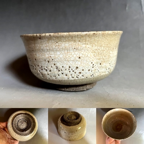 茶碗■古刷毛目 時代物碗 ぐい呑み 白釉 古いお茶道具 古美術 時代物 骨董品■ 茶碗□古刷毛目 時代物碗 ぐい呑み 白釉 古いお茶道具 古美術