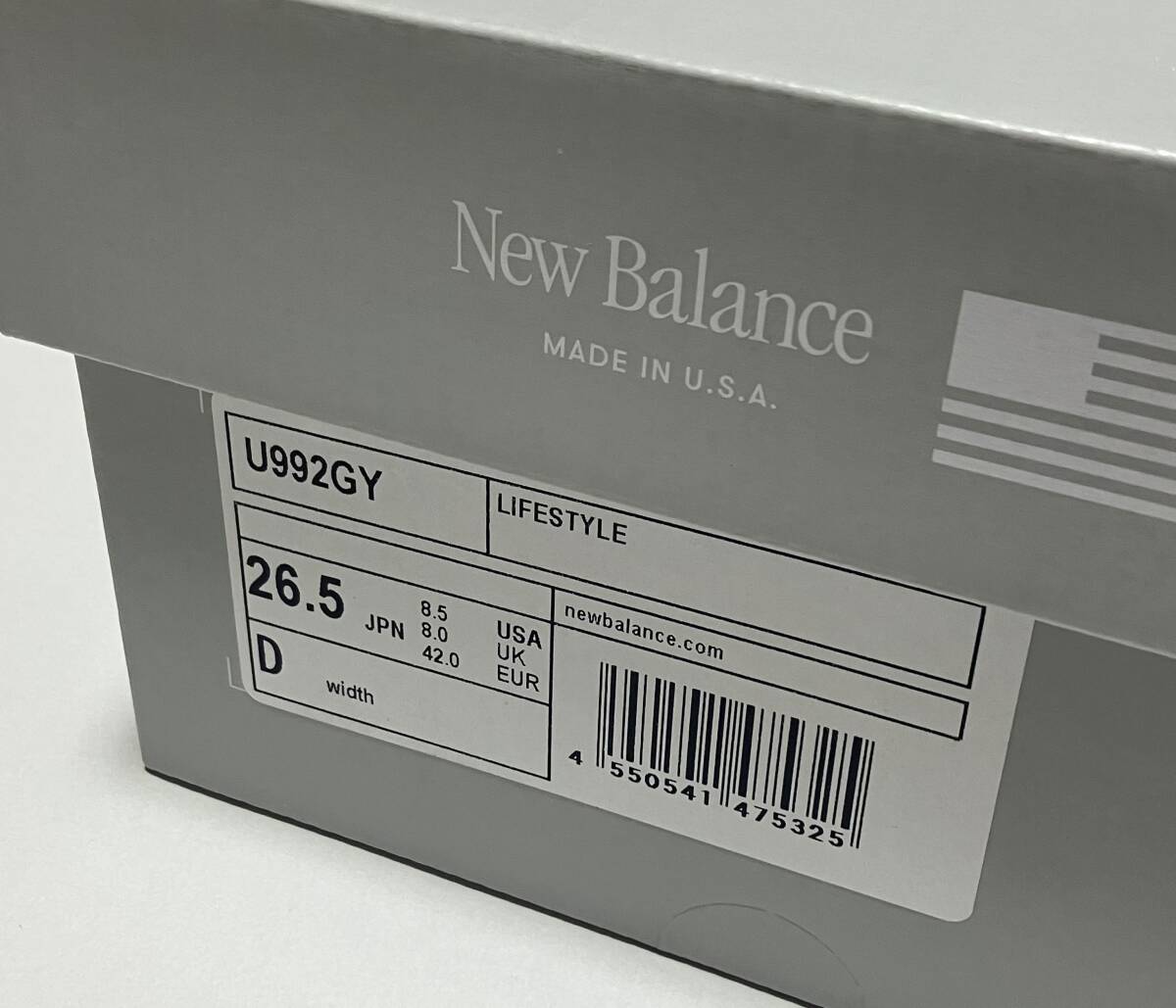 NEW BALANCE ニューバランス U992GY 992 gray 2025 26 5cm 新品 NEW BALANCE ニューバランス U992GY 992 gray 2025 26 5cm 新品