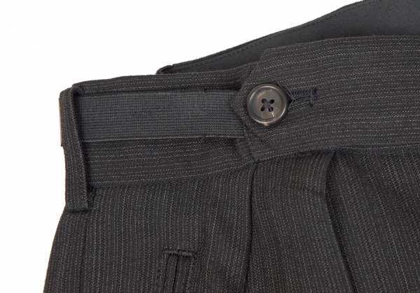 ヨウジヤマモト プールオムYohji Yamamoto POUR HOMME サスペンダー裝飾ピンストライプパンツ チャコールS