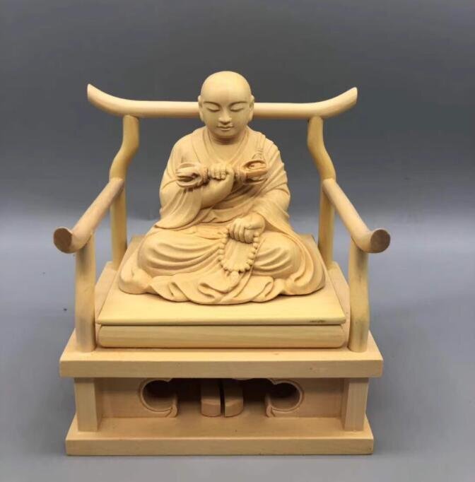 極美品☆真言宗 木彫仏像 仏教美術 精密細工 弘法大師像 置物 極美品☆真言宗 木彫仏像 仏教美術 精密細工 弘法大師像 置物