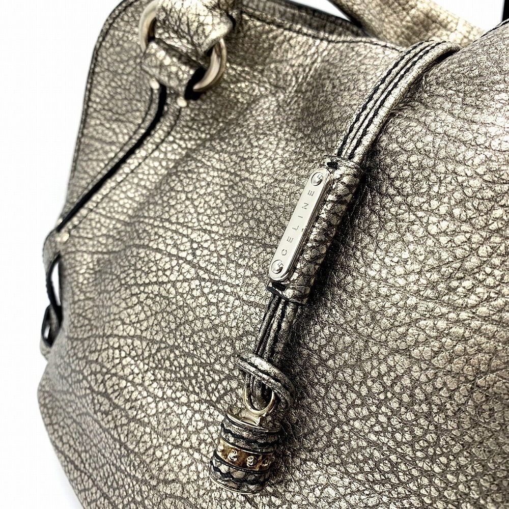 CELINE セリーヌ ビタースウィート ハンドバッグ レザー シルバー メタリック 銀 160663 レディース ファッション