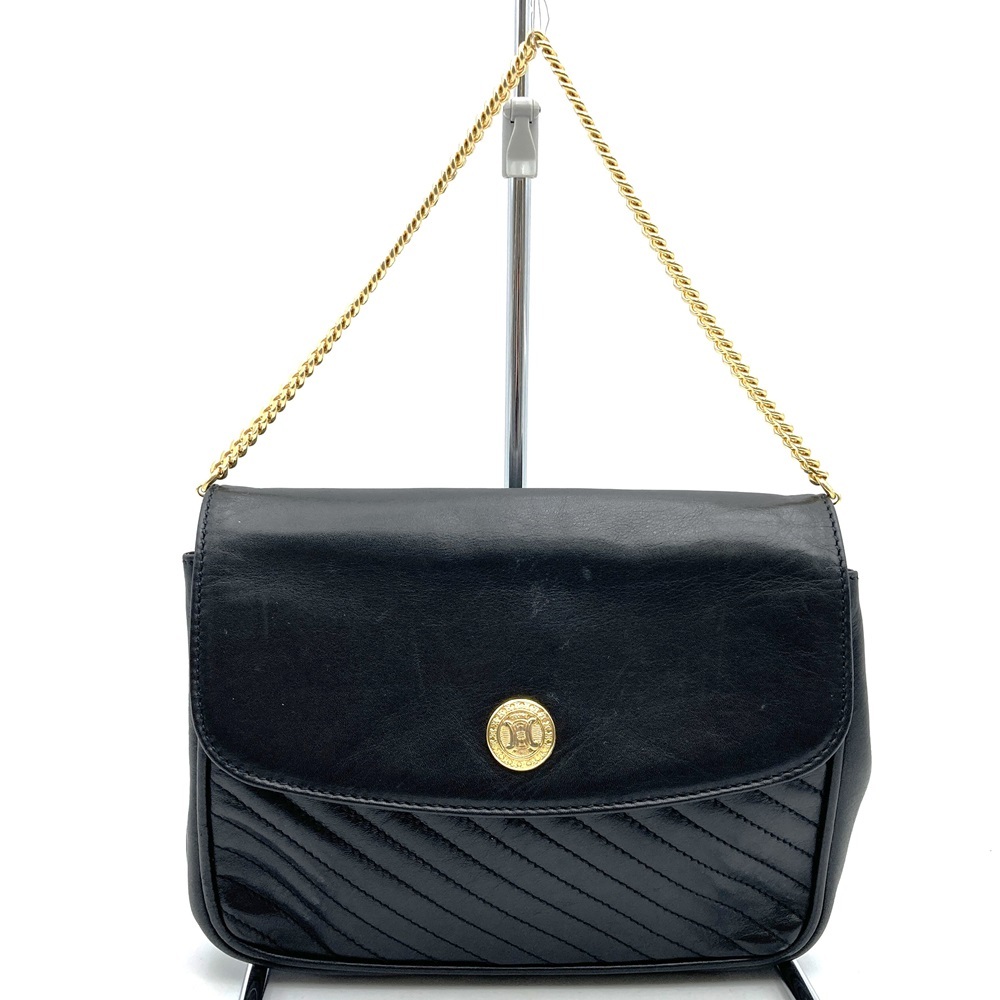 5％OFF!!!セール【6/11まで】CELINE セリーヌ M09 ハンドバッグ ショルダーバッグ チェーンバッグ ミニバッグ ブラックレザー ヴィンテージ