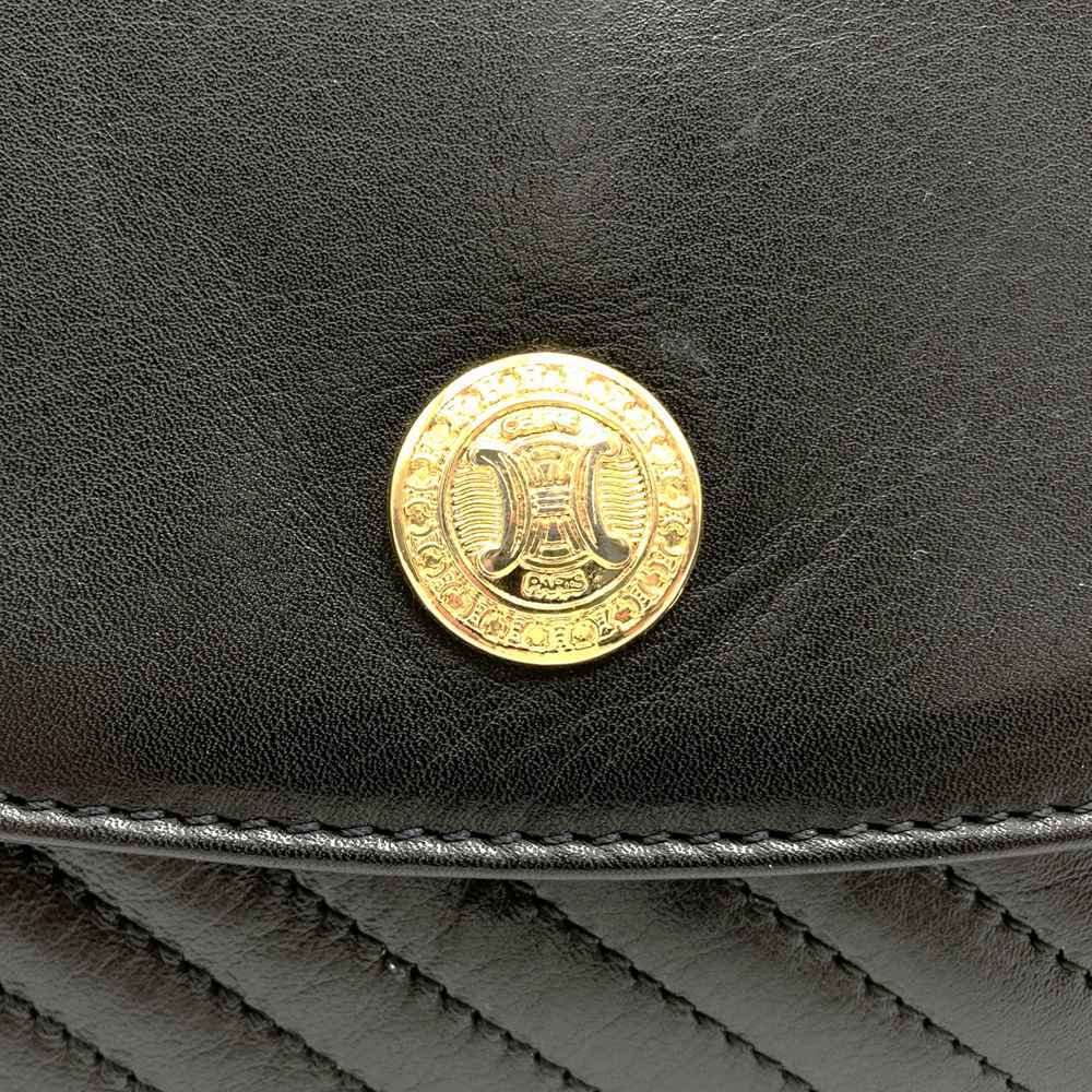 5％OFF!!!セール【6/11まで】CELINE セリーヌ M09 ハンドバッグ ショルダーバッグ チェーンバッグ ミニバッグ ブラックレザー ヴィンテージ