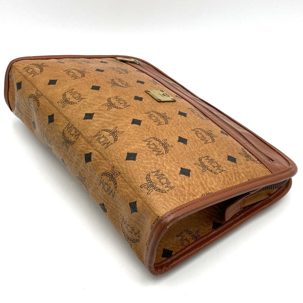 5％OFF!!!セール【6/11まで】MCM エム?シー?エム クラッチバッグ セカンドバッグ ヴィセトス柄 レザー ブラウン メンズ