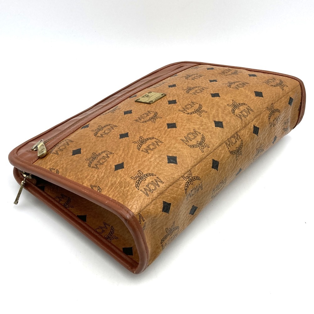 5％OFF!!!セール【6/11まで】MCM エム?シー?エム クラッチバッグ セカンドバッグ ヴィセトス柄 レザー ブラウン メンズ