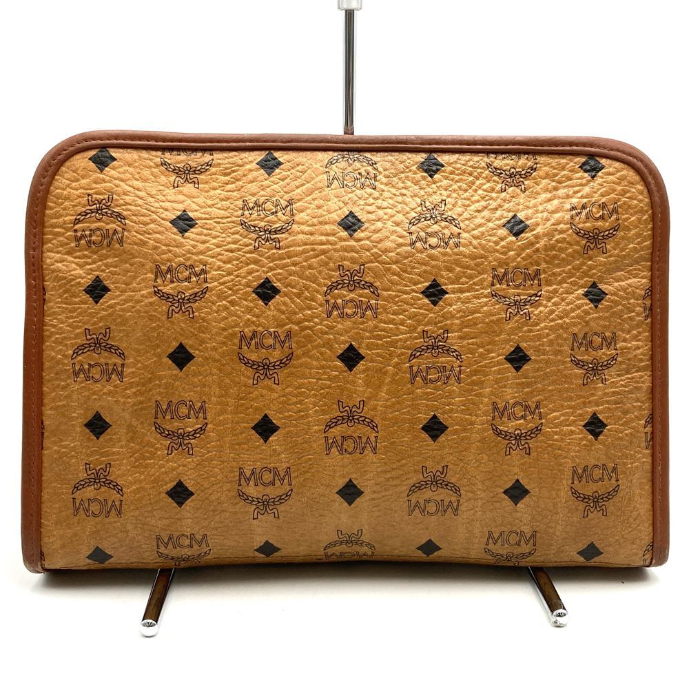 5％OFF!!!セール【6/11まで】MCM エム?シー?エム クラッチバッグ セカンドバッグ ヴィセトス柄 レザー ブラウン メンズ