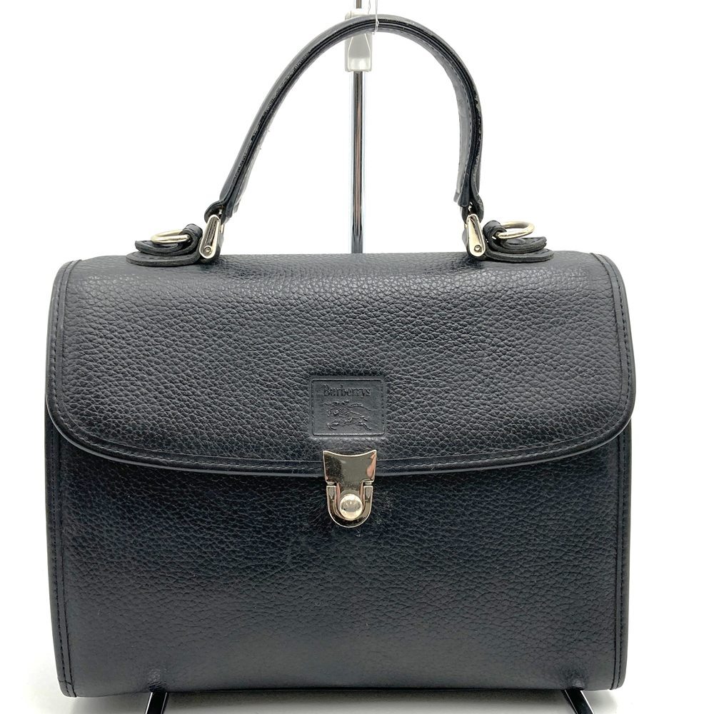 5％OFF!!!セール【6/11まで】Burberrys バーバリーズ ハンドバッグ ノバチェック シャドーホース レザー ブラック 黒 シンプル
