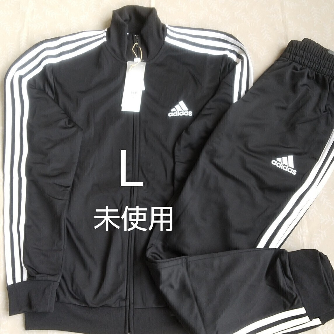 アディダス ジャージ 上下セット メンズ L ブラック/ホワイト アディダス ジャージ 上下セット メンズ L ブラック/ホワイト