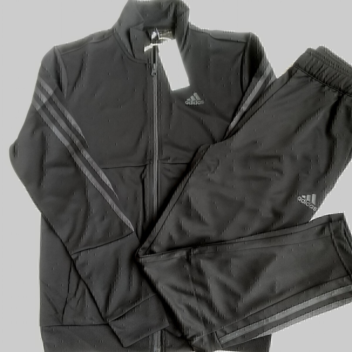 在庫一掃セール売れ筋ランキング adidas ジャージ 黒/グレー XL メンズ スリムジップ 上下セット アディダス