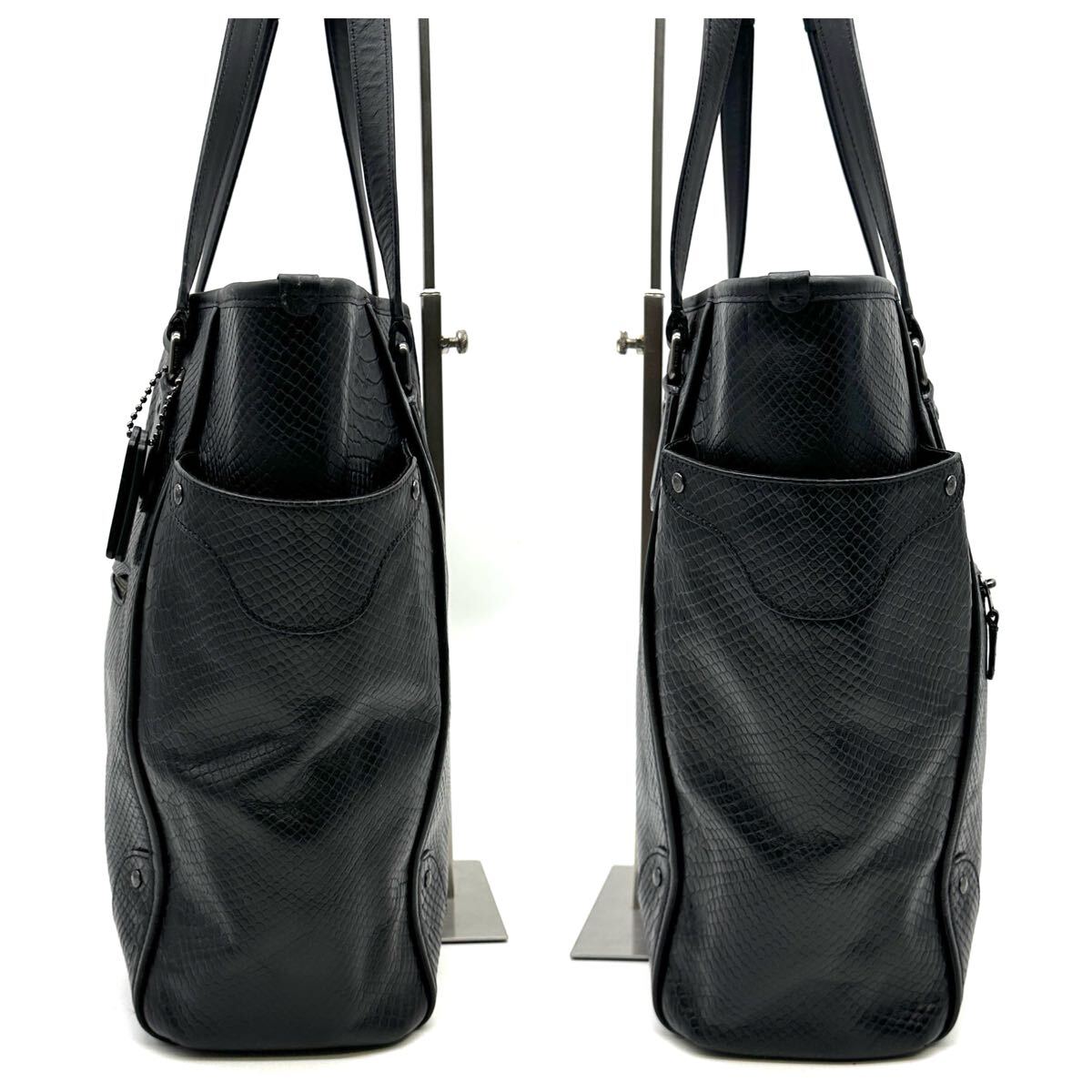 希少品】COACH コーチ トートバッグ パイソン 蛇革 ビジネス 希少品】COACH コーチ トートバッグ パイソン 蛇革 ビジネス