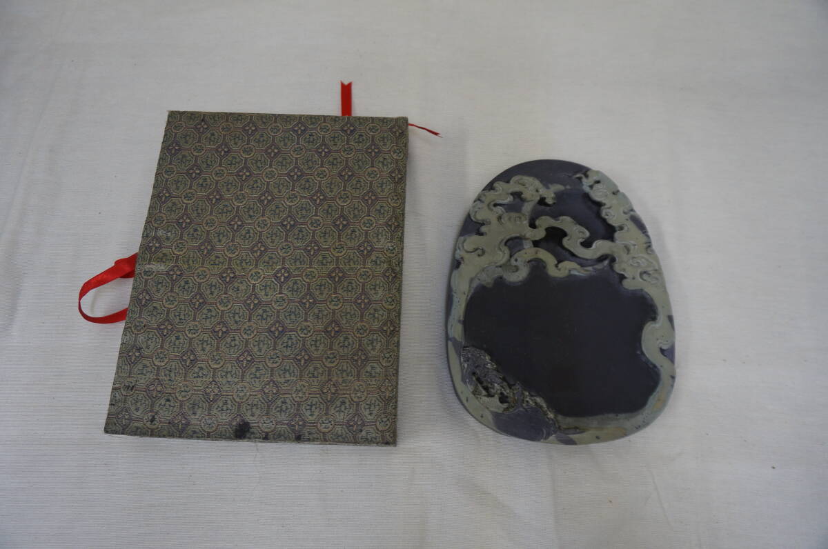 美品☆硯☆すずり☆彫刻☆龍☆中国古美術?☆古道具☆箱入☆504S4-J16684