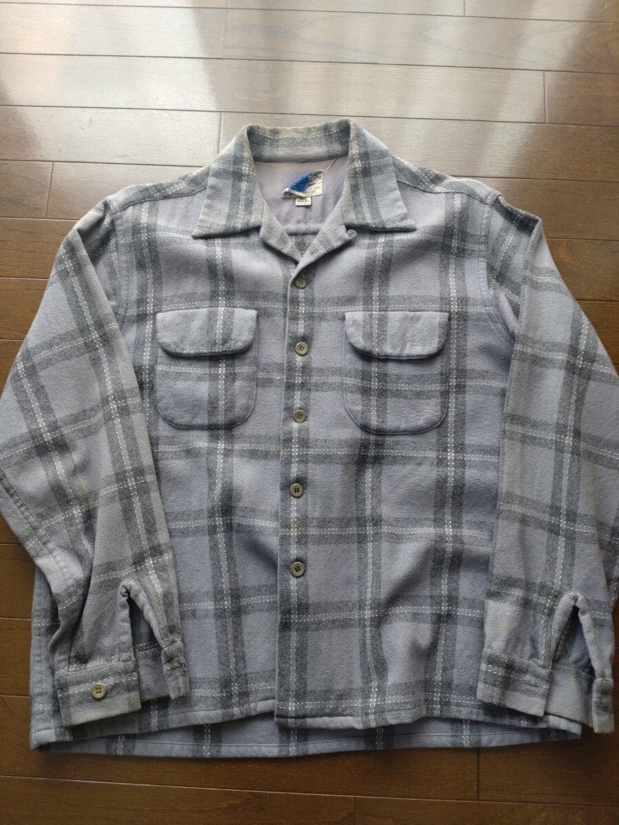 50s 60s 50年代 60年代 ウールチェック柄 カスリ柄 シャツ2枚 50s 60s 50年代 60年代 ウールチェック柄 カスリ柄 シャツ2枚