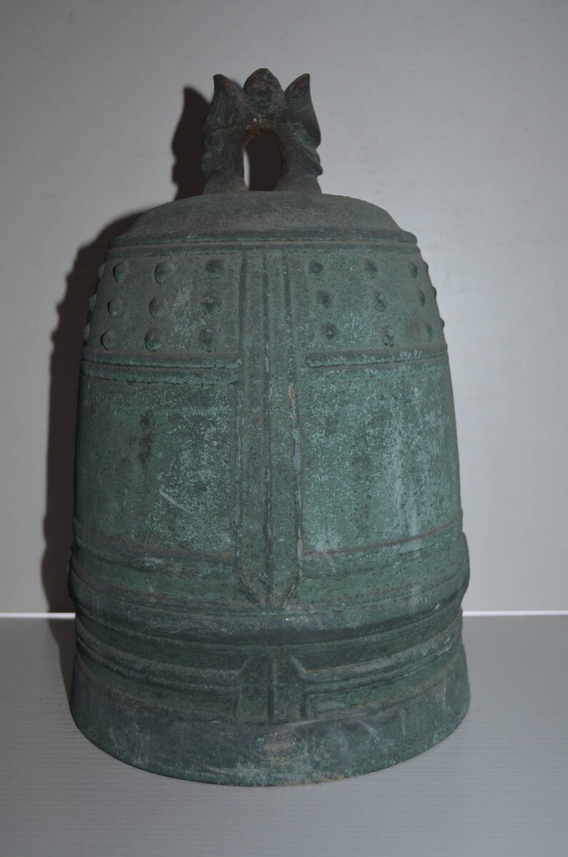 宅配便配送 重さ約 30㎝ 高さ約 梵鐘 釣鐘 半鐘 銅製 時代物 6.2kg 仏教 検 その他