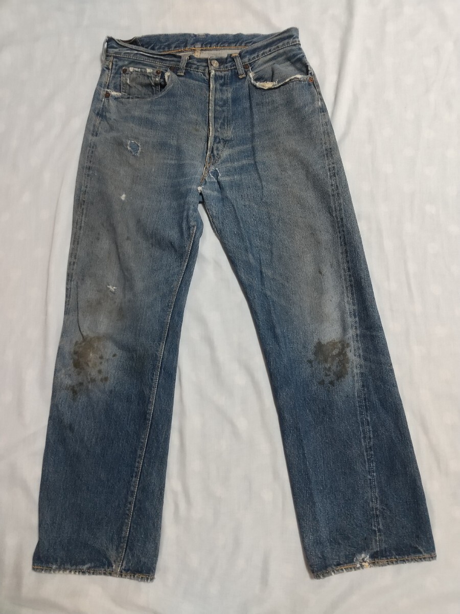 50s Vintage LEVI'S 501XX 革パッチ W32 デニム リーバイス 50s Vintage LEVI'S 501XX 革パッチ W32 デニム リーバイス