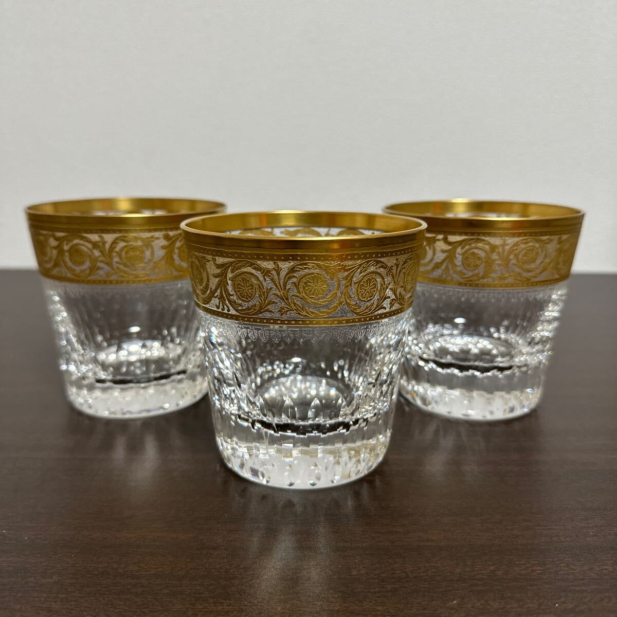 SAINT LOUIS サンルイ ティスル ゴールド 金彩 ロックグラス 3点 SAINT LOUIS サンルイ ティスル ゴールド 金彩 ロックグラス 3点