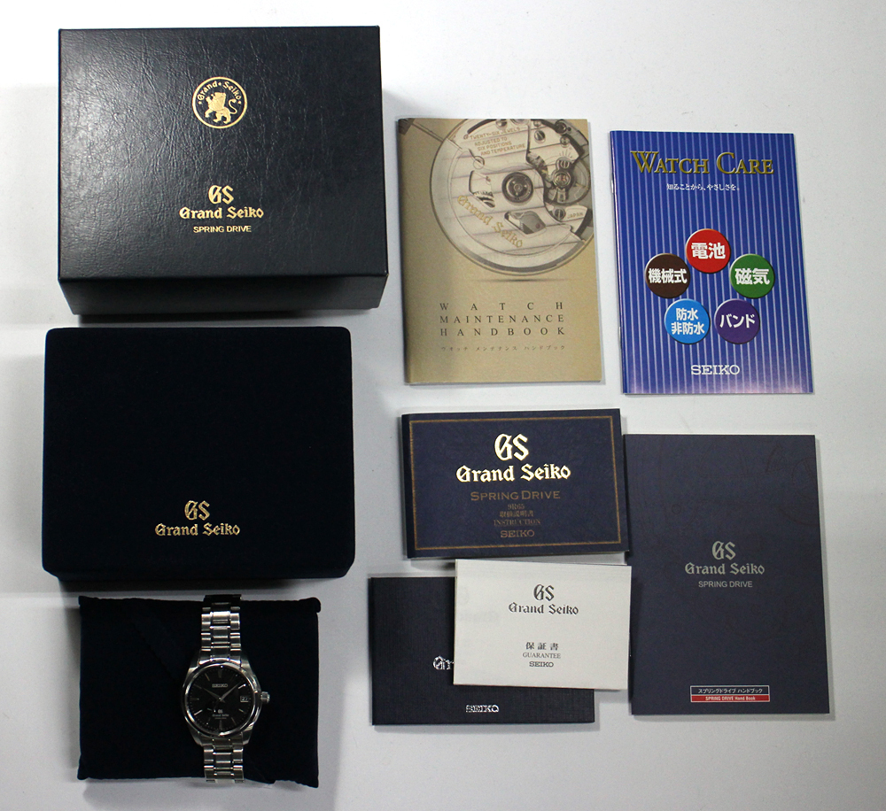 【GRAND SEIKO】グランドセイコー スプリングドライブ SBGA003 ブラック文字盤 自動巻き メンズ 腕時計_画像10