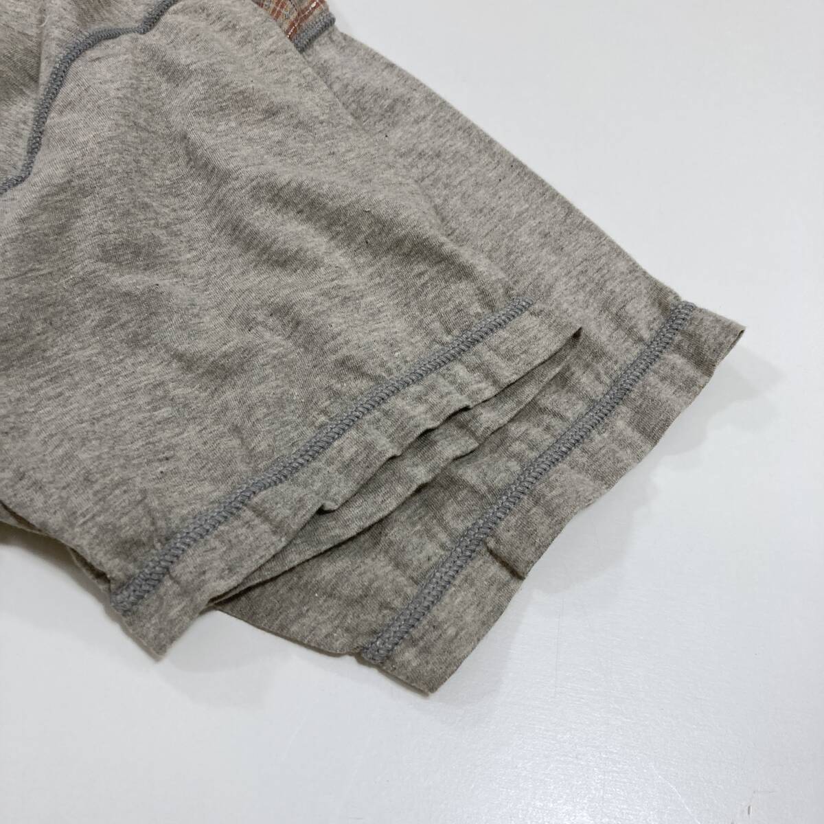 90s dezert レーヨン チェック 天竺 切替 ボックス 半袖 シャツ グレー デザート 田口成彥 元コムデギャルソン VINTAGE 4090220