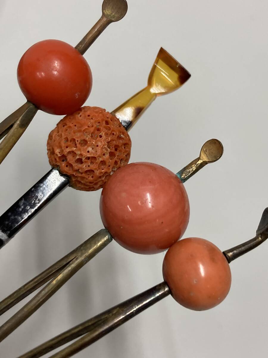 3273」べっ甲 本鼈甲 珊瑚 赤珊瑚 かんざし まとめて約30点 簪 3273」べっ甲 本鼈甲 珊瑚 赤珊瑚 かんざし まとめて約30点 簪