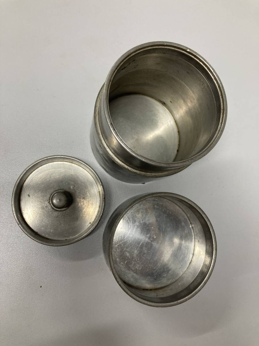 4026」乾茂號造 古錫 錫製 點銅 茶壺 茶筒 高さ約9cm 直径約 4026」乾茂號造 古錫 錫製 點銅 茶壺 茶筒 高さ約9cm 直径約