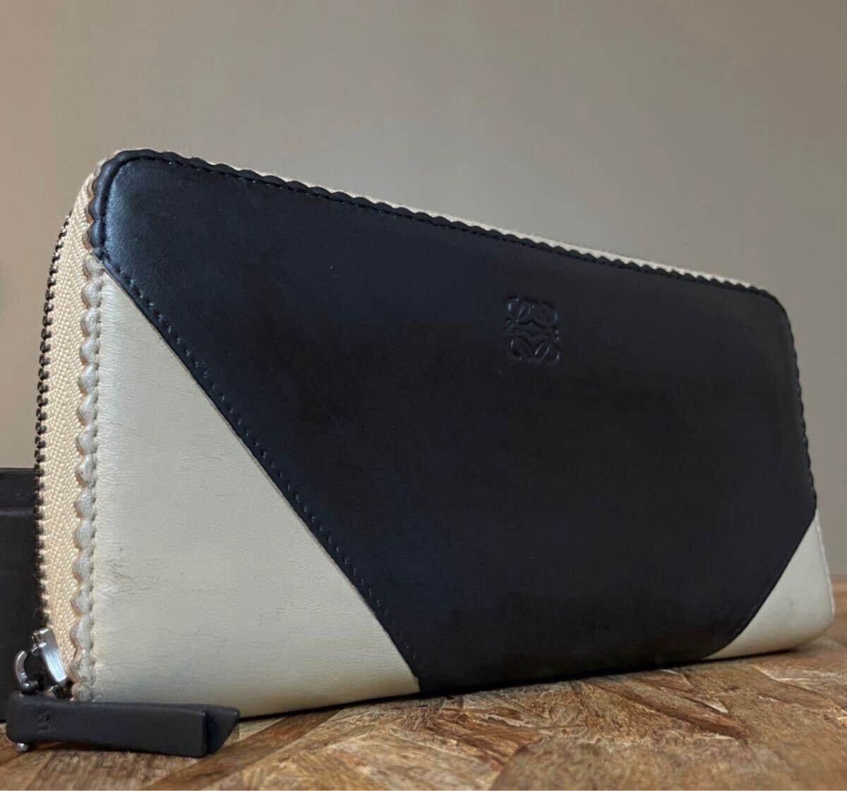 LOEWE ロエベ アマソナ ラウンドファスナー 長財布 ウォレット バイカラー 美品レアモデル送料無料！