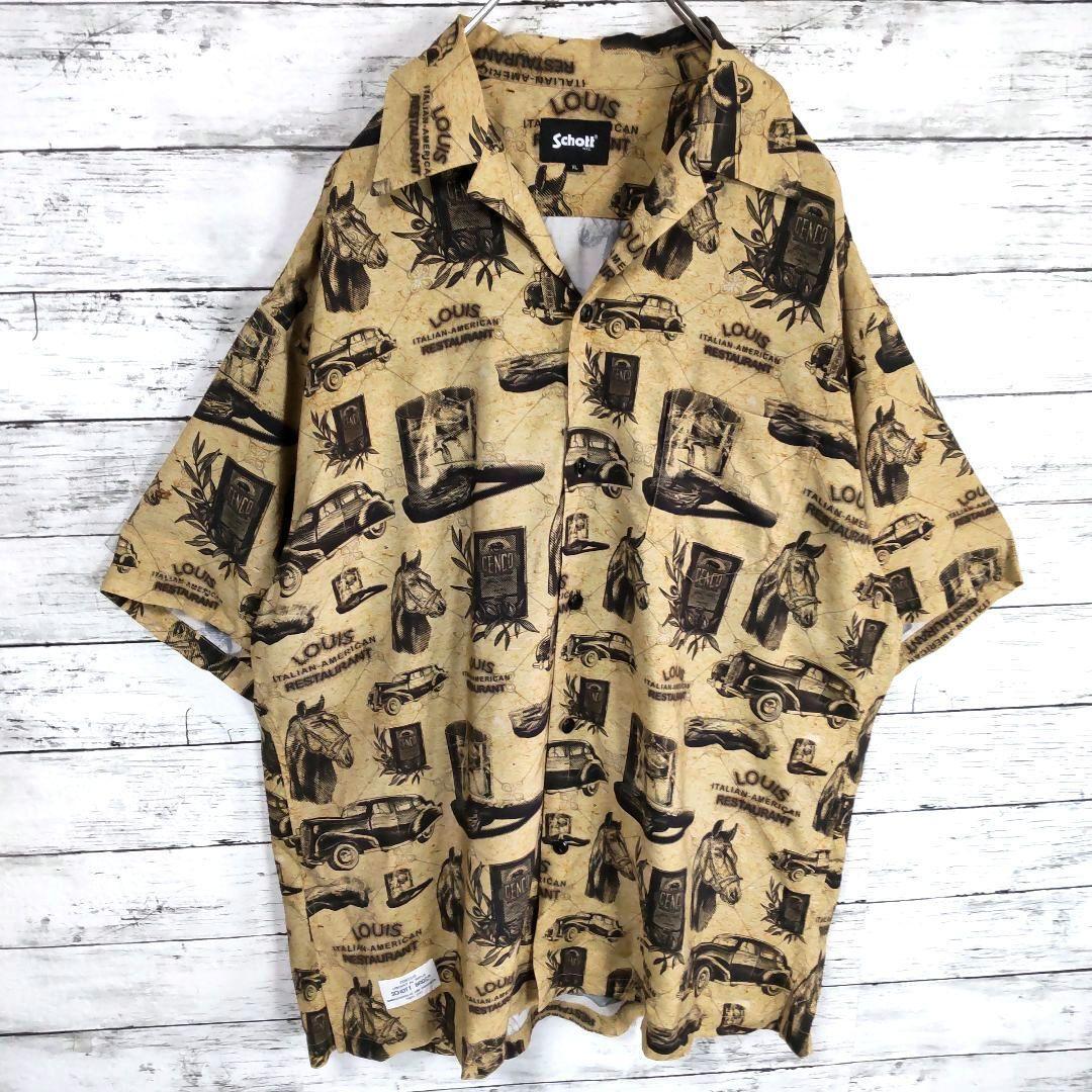 希少コラボ】ショット×ゴッドファーザー 総柄アロハシャツ 希少コラボ】ショット×ゴッドファーザー 総柄アロハシャツ