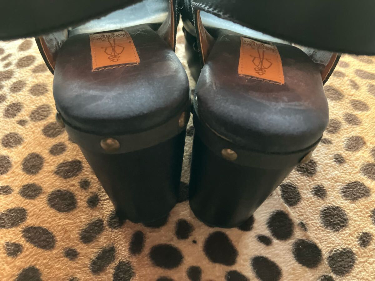 美品 あしながおじさん 厚底 サンダル Lサイズ 24cm程度 ブラック ストーム トラックソール レディース ショートブーツ オープン シューズ_画像7
