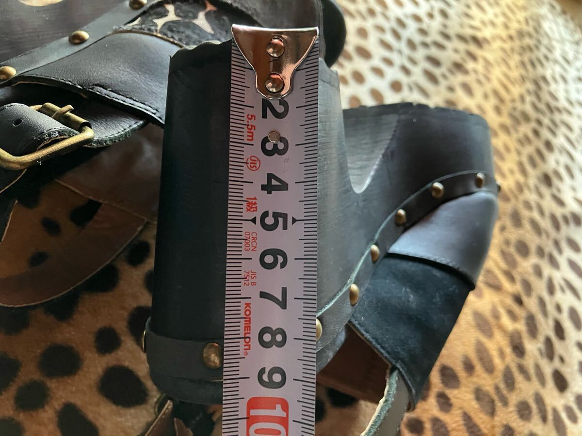 美品 あしながおじさん 厚底 サンダル Lサイズ 24cm程度 ブラック ストーム トラックソール レディース ショートブーツ オープン シューズ_画像10