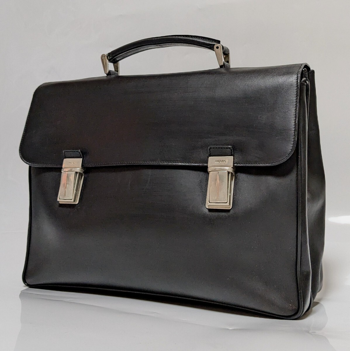 □PRADA□ブリーフケース プラダ レザー ブラック ビジネス □PRADA□ブリーフケース プラダ レザー ブラック ビジネス