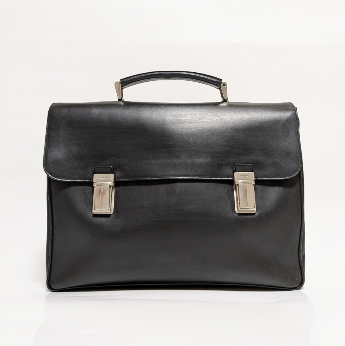 □PRADA□ブリーフケース プラダ レザー ブラック ビジネス □PRADA□ブリーフケース プラダ レザー ブラック ビジネス