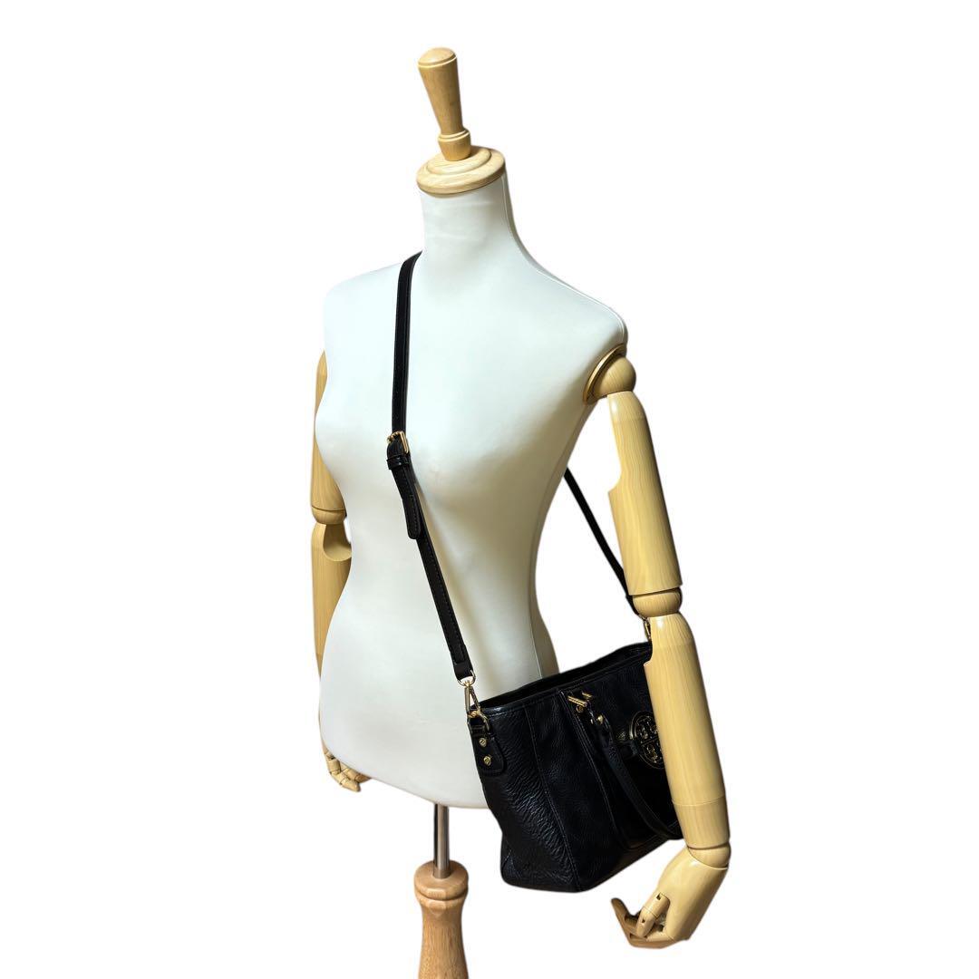 美品 トリーバーチ 2way ショルダーバッグ アマンダ レザー ロゴ 美品 トリーバーチ 2way ショルダーバッグ アマンダ レザー ロゴ