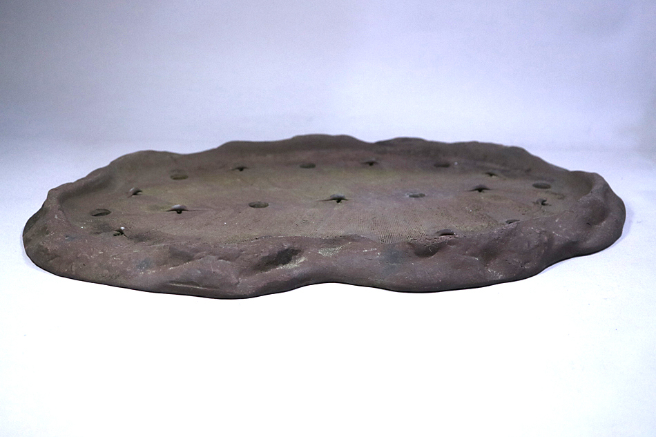 b01) 盆栽鉢 山秋「松泉造」在印 常滑焼 ・長径 約47.7cm 高さ b01) 盆栽鉢 山秋「松泉造」在印 常滑焼 ・長径 約47.7cm 高さ