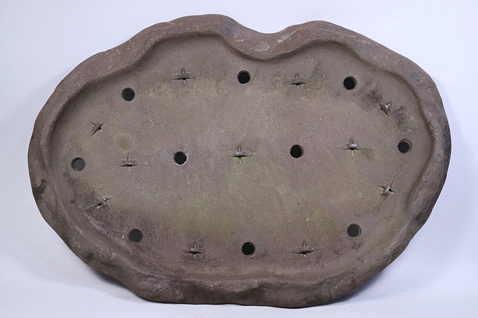 b01) 盆栽鉢 山秋「松泉造」在印 常滑焼 ・長径 約47.7cm 高さ b01) 盆栽鉢 山秋「松泉造」在印 常滑焼 ・長径 約47.7cm 高さ