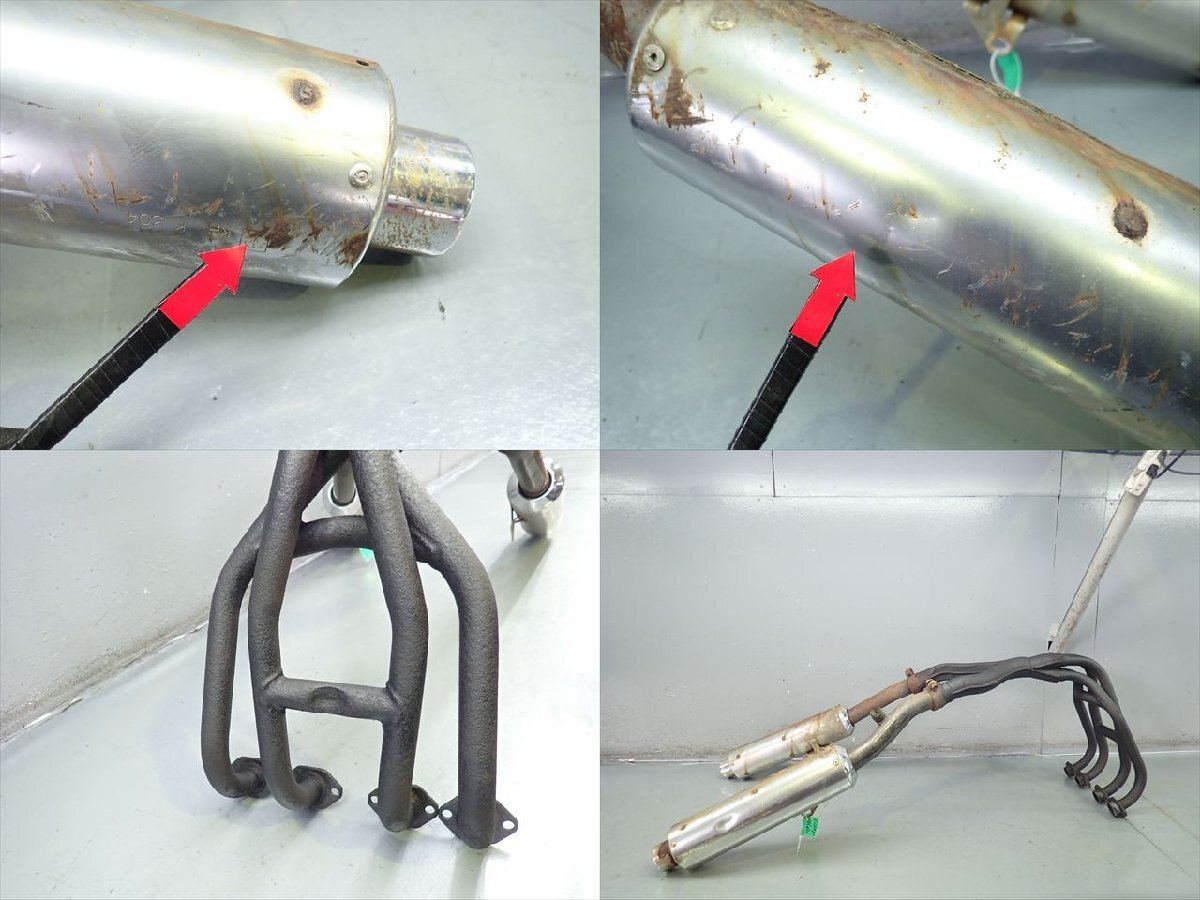 β250417-2 カワサキ ZZ-R400 ZZR ZX400N (H5年式) 純正 マフラー サイレンサー 傷有、凹み有!排気漏れ、内錆、穴あき有り!_画像6