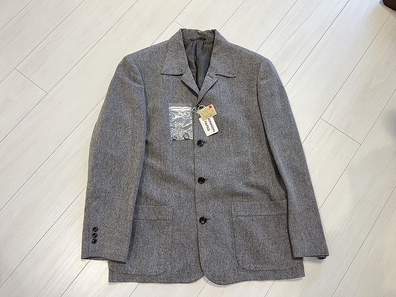 美品 Papas パパス ウール ジャケット コート M グレー ☆未使用・新品☆タグ付 PAPAS パパス 麻シルク アンコン仕立て