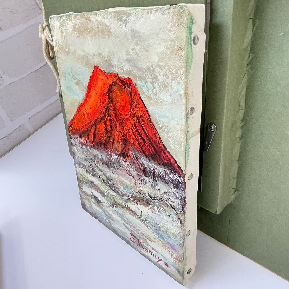 真作保証 1993年製作 赤富士 小宮庄八 油彩 油絵 絵画 美術品 真作保証 1993年製作 赤富士 小宮庄八 油彩 油絵 絵画 美術品