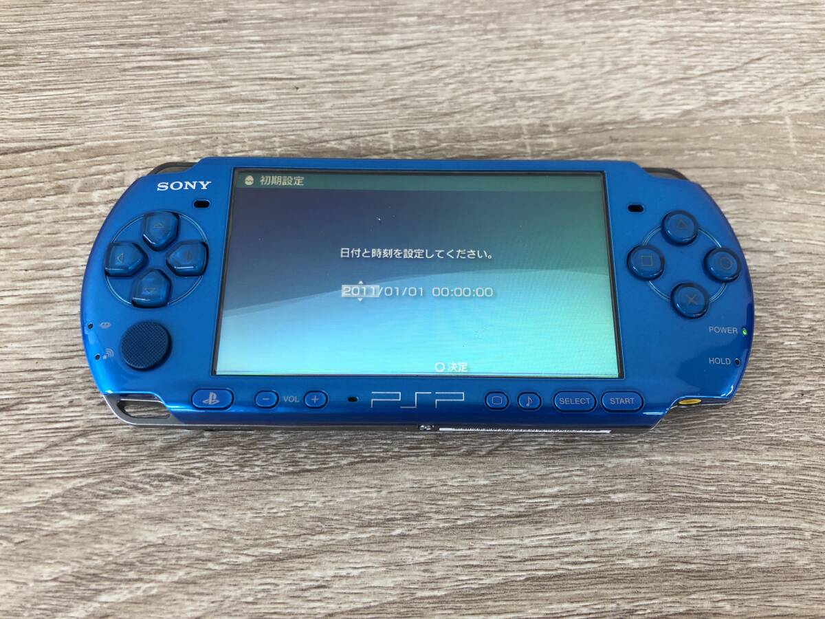 94◇ PSP‐3000 ブルー SONY ソニー バッテリー欠品 初期化済み